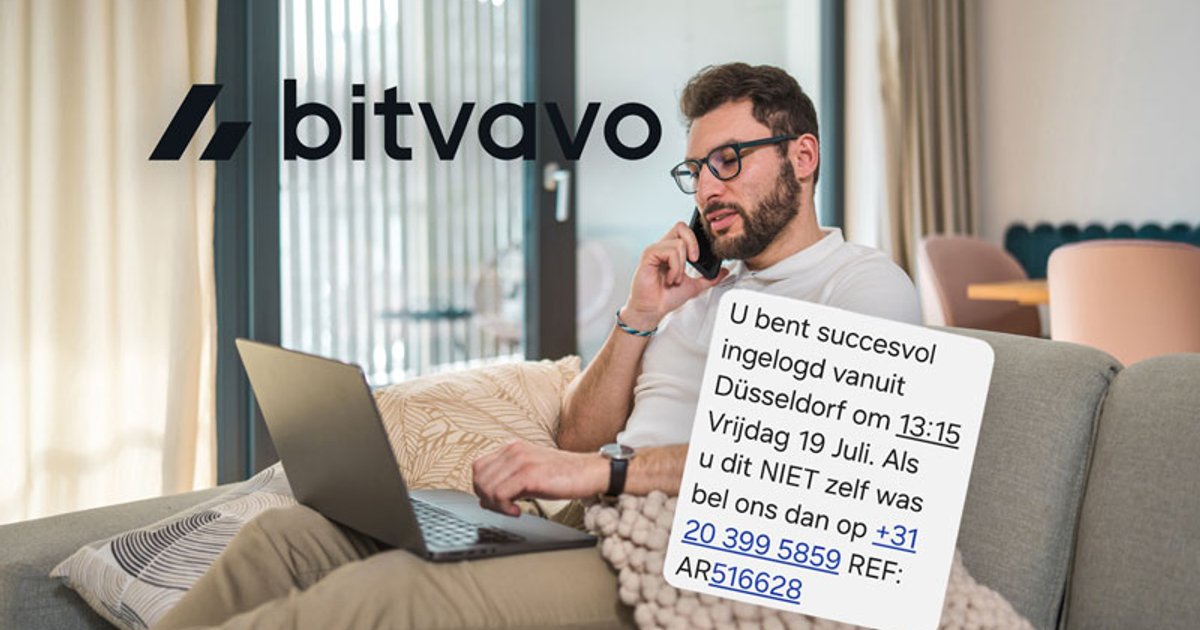 Frauduleuze sms namens Bitvavo over succesvolle inlog vanuit Düsseldorf ...