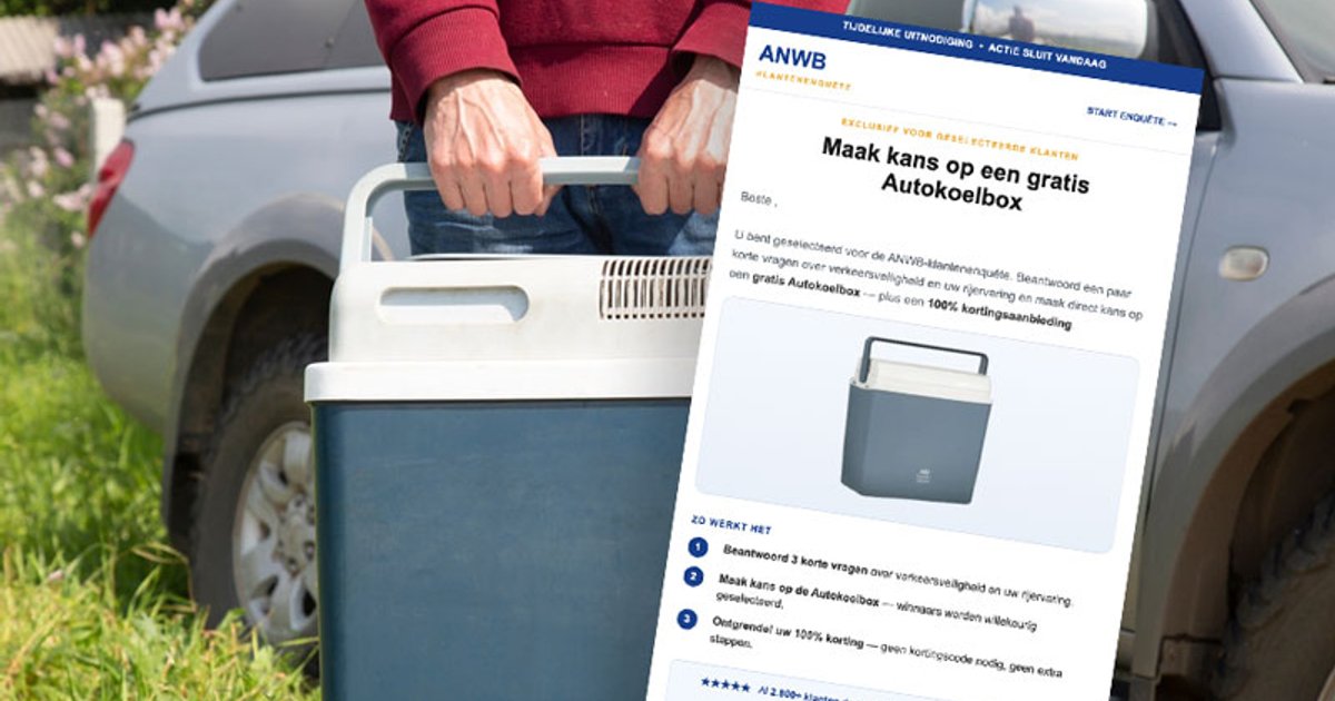 Frauduleuze ANWB-mail in omloop over het winnen van een autokoelbox