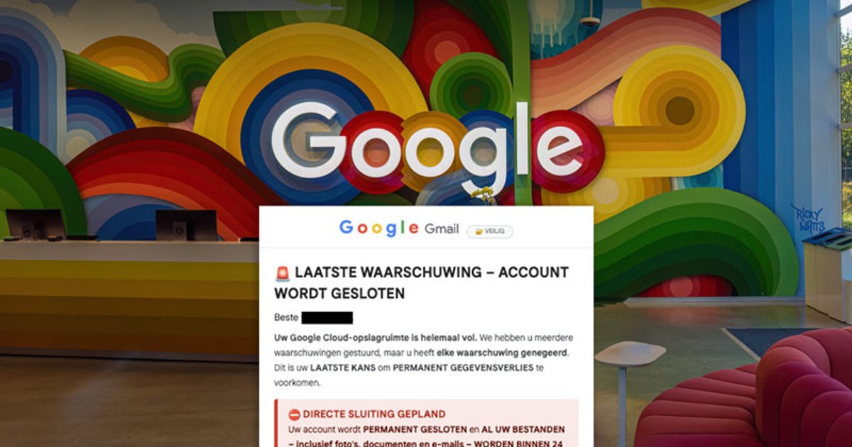 Nepmail uit naam van Google: ‘Laatste waarschuwing, je account wordt gesloten’ 4 image
