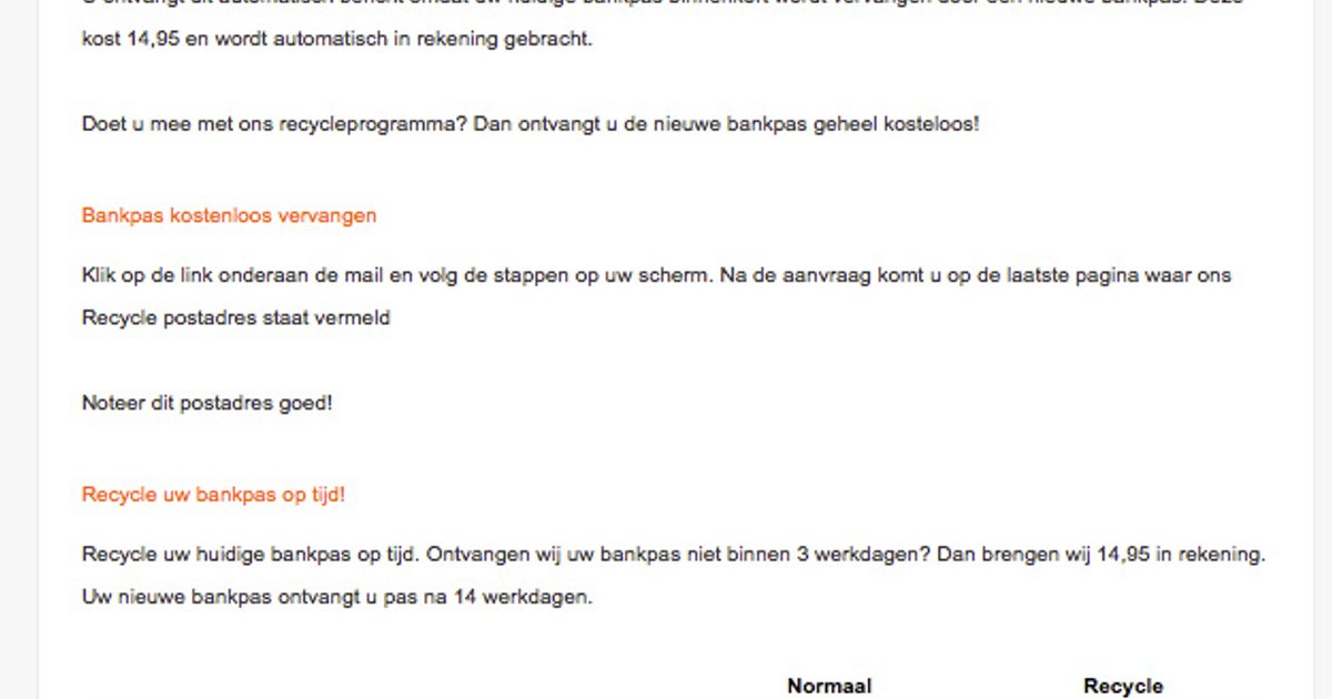 Trap niet in phishingmails van 'Rabobank' over bankpas opsturen ...