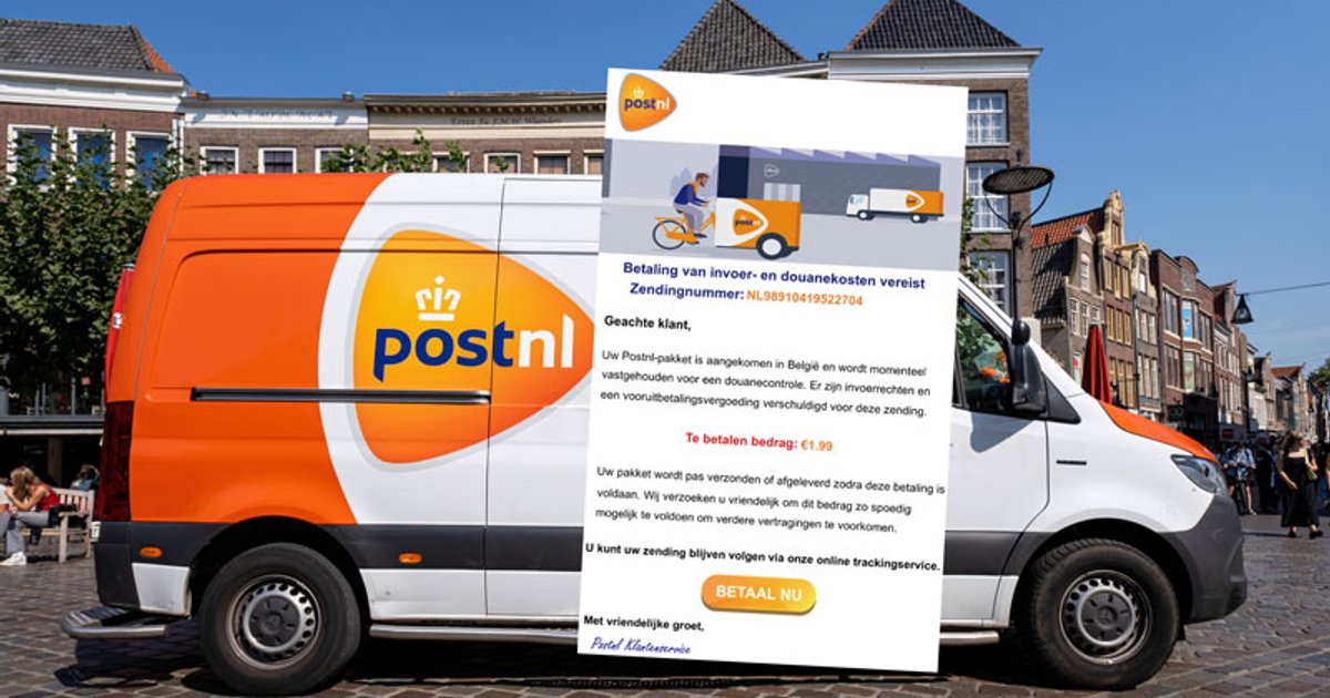 PostNL-phishingmail in omloop: ‘Betaal €1,99 om jouw pakket te ...