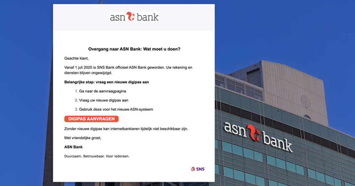 Was jij klant bij SNS Bank? Trap niet in deze nepmail over ‘digipas ...