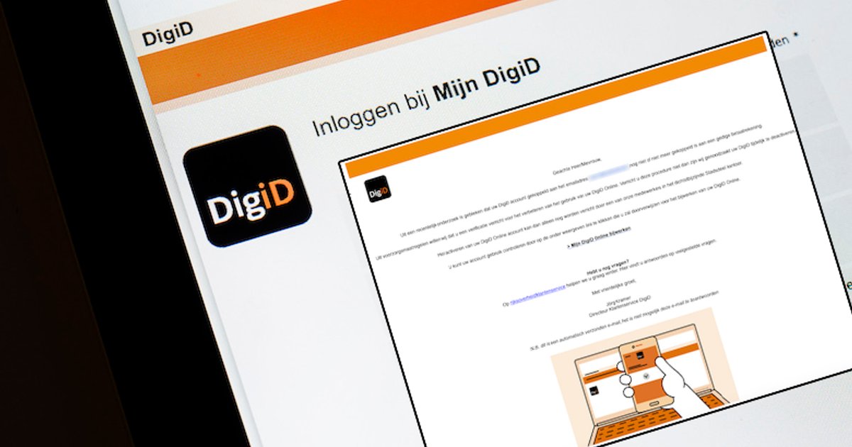 Valse mail van 'DigiD': 'Uw DigiD-account dient geverifieerd te worden ...