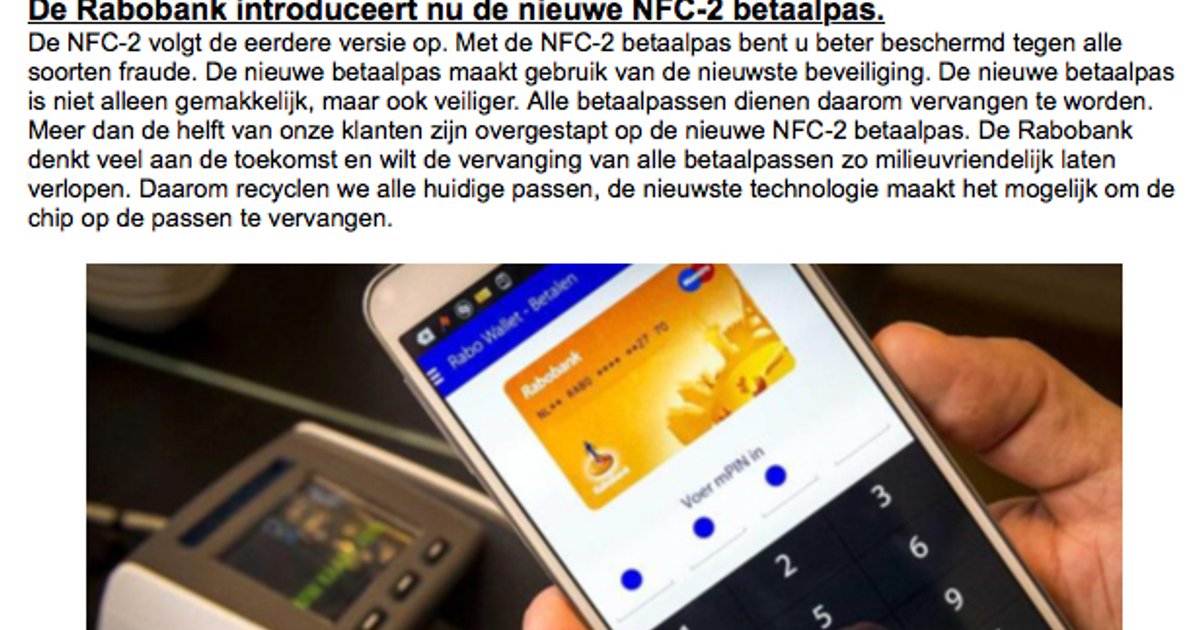 Opnieuw nepmail 'Rabobank' over inleveren bankpas | Opgelicht?!